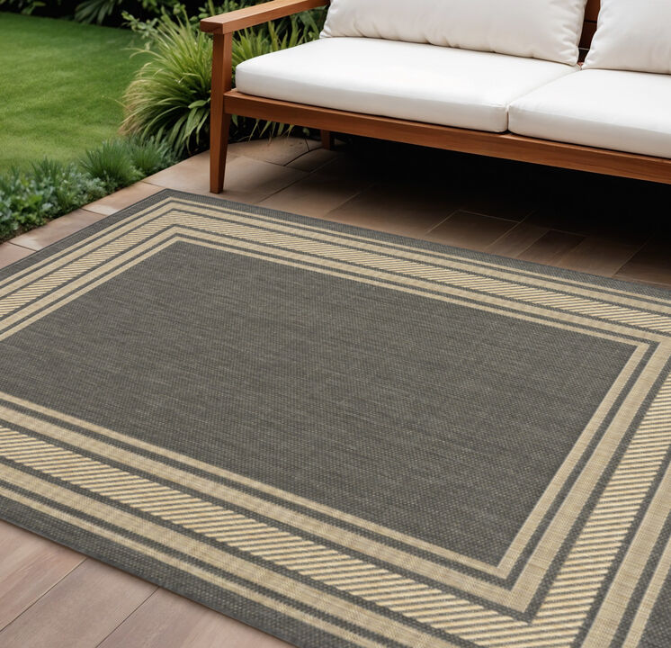 HomeRoots Geometric Indoor Outdoor Area Rug