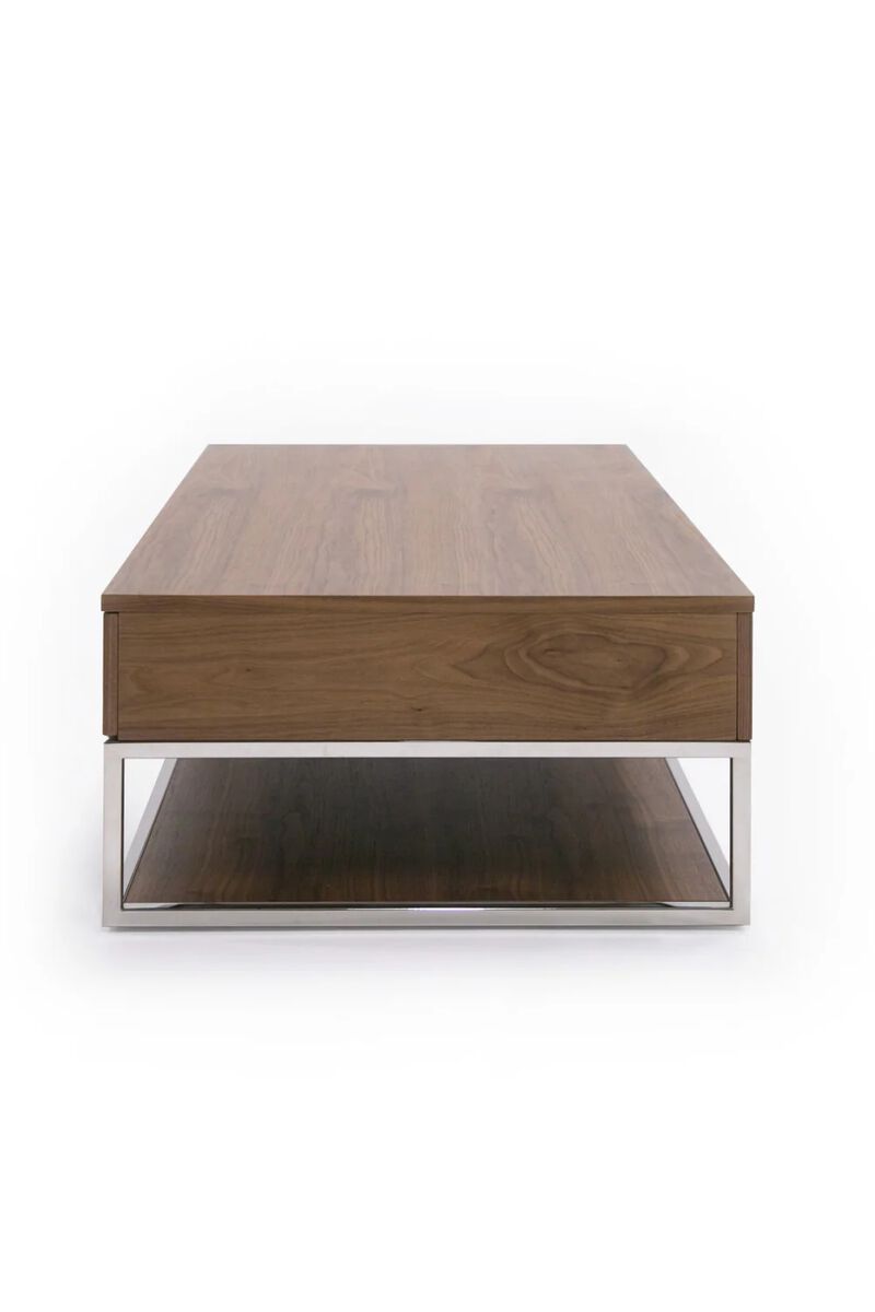 Walnut Veneer 2-Drawer Coffee Table | OROA Modern Heloise image number 5