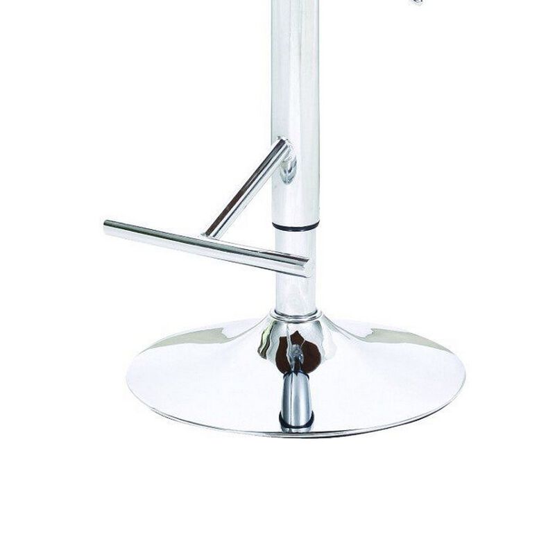 34-43, Inch Adjustable Height Barstool, Open Back, Wood, Black Faux Leather - Benzara image number 3