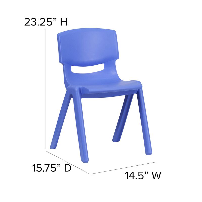 Flash Furniture Whitney 4 Pack Plastic Stackable School Chairs with 13.25" Seat Height, Assorted Colors