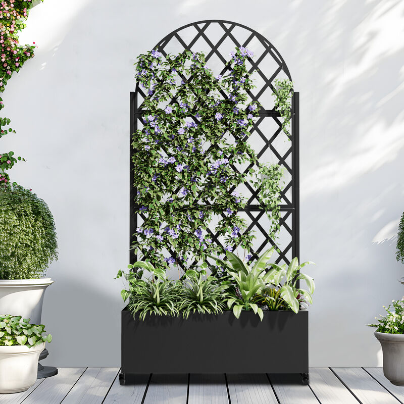 71*35.5 Archerd Metal Planter Box with Trellis
