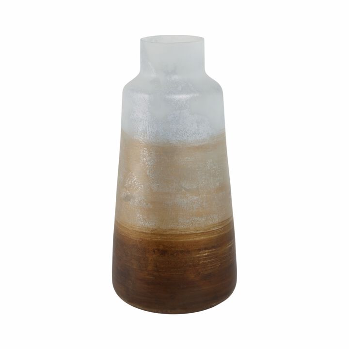 17" Gold Ombre Glass Vase