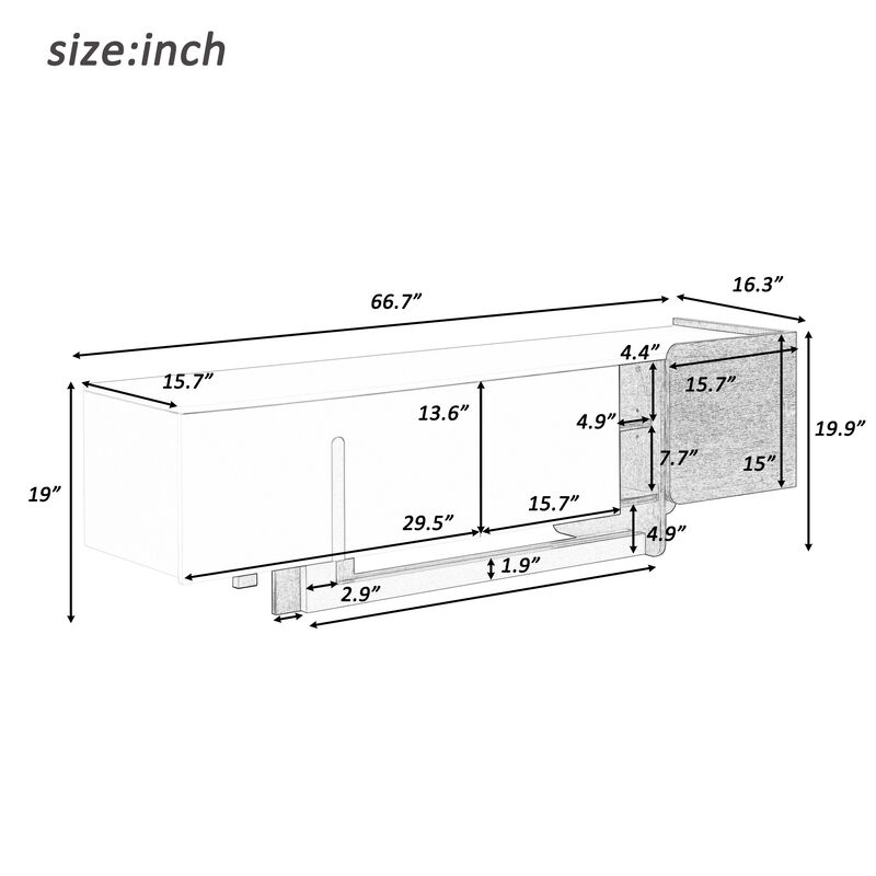 Merax Luxury Modern TV Cabinet with Ample Storage