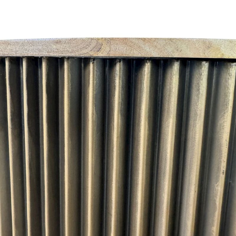 Carolina Chair & Table Harmony 30 Brass Groove Wood Top Coffee Table - Black Honed