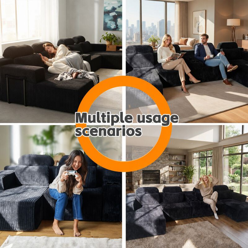 Kupkex U-Shaped Sectional Sofa image number 7