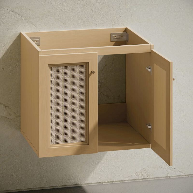 Classe 24" Wall-Mounted Bathroom Vanity in Natural Oak without Sink Top image number 5