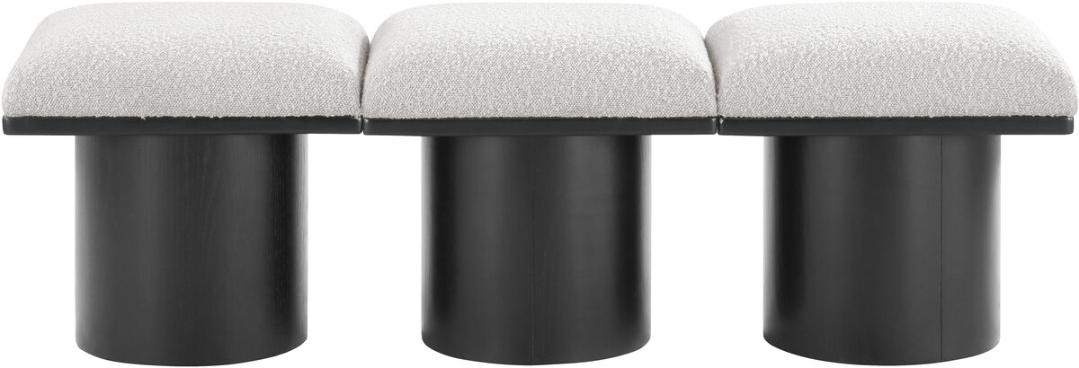 Meridian Furniture Pavilion Cream Boucle Fabric Bench