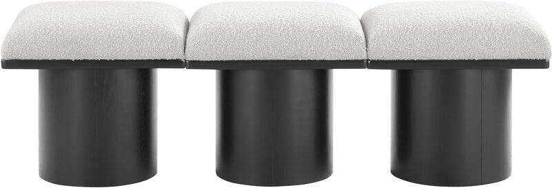 Meridian Furniture Pavilion Cream Boucle Fabric Bench