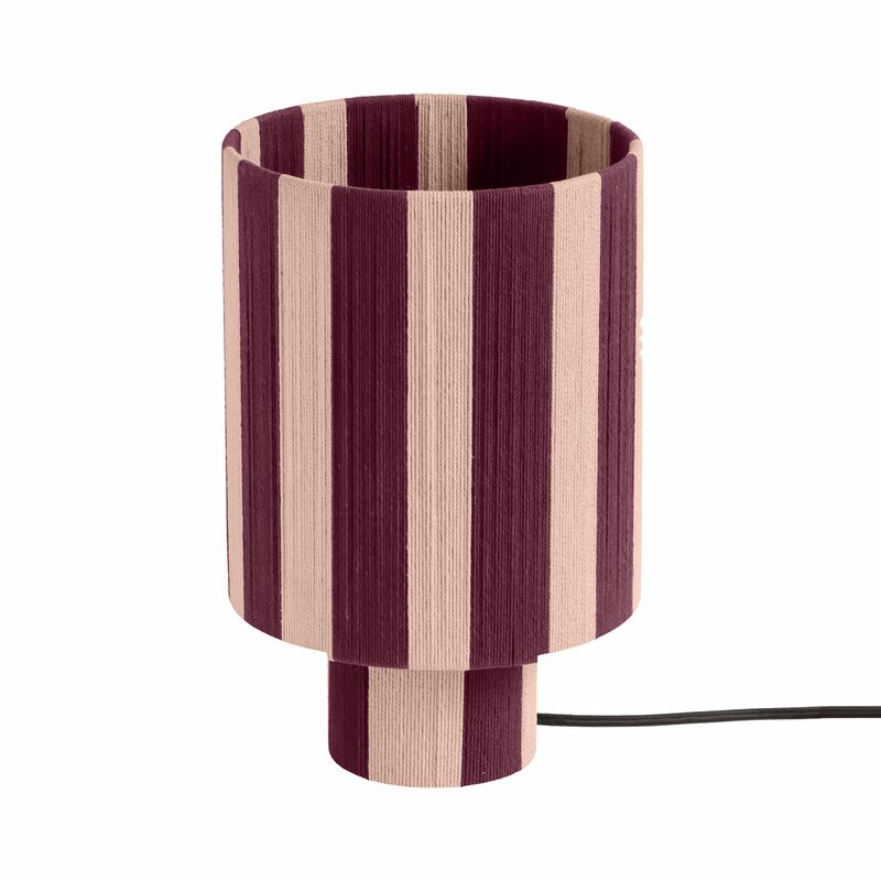 Guinevere Purple and Pink Striped Cotton Table Lamp image number 2