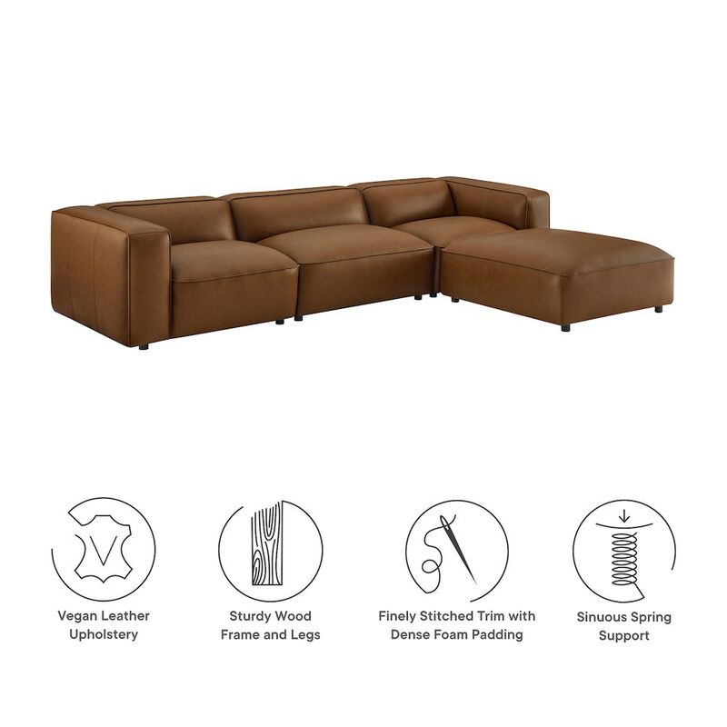 Auren 4-Piece Vegan Leather Modular Sofa Set image number 4