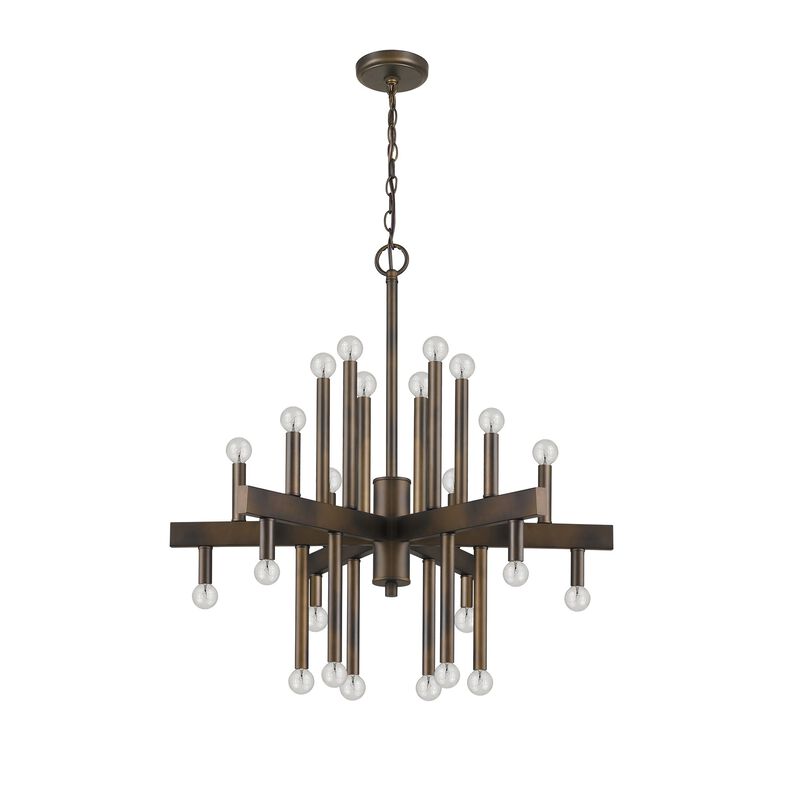 Hivvago Brown Candle Style Multi Light Metal Dimmable Chandelier