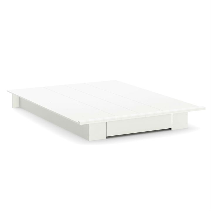 Hivvago Queen size White Modern Platform Bed Frame with Bottom Storage Drawer