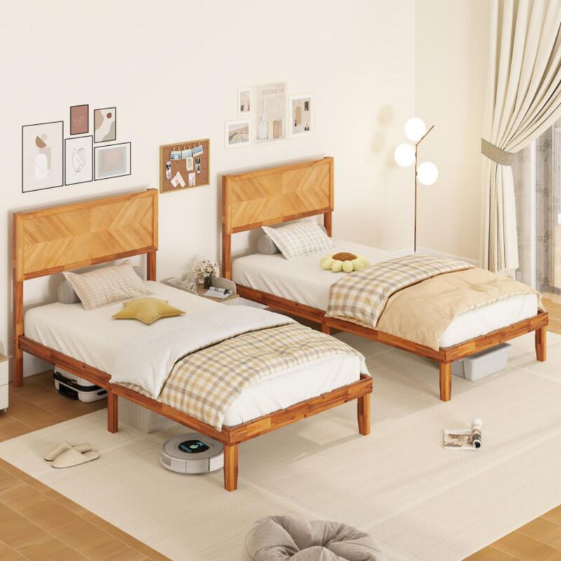Bed Frame with Headboard and Storage Space for Practical and Stylish Bedroom Organization