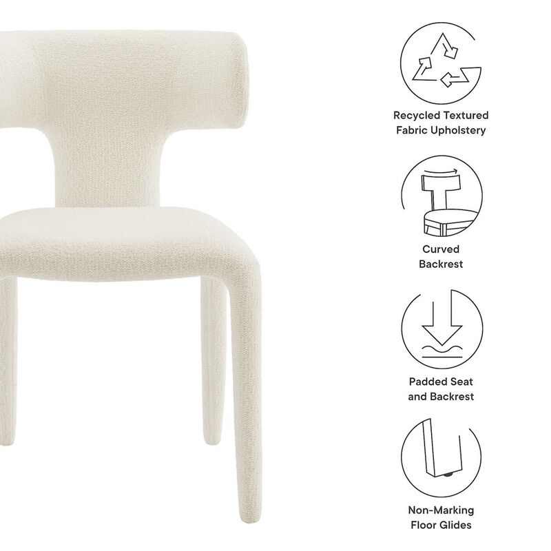 Stellan Curved Back Boucle Upholstered Dining Chair Set of 2 image number 1