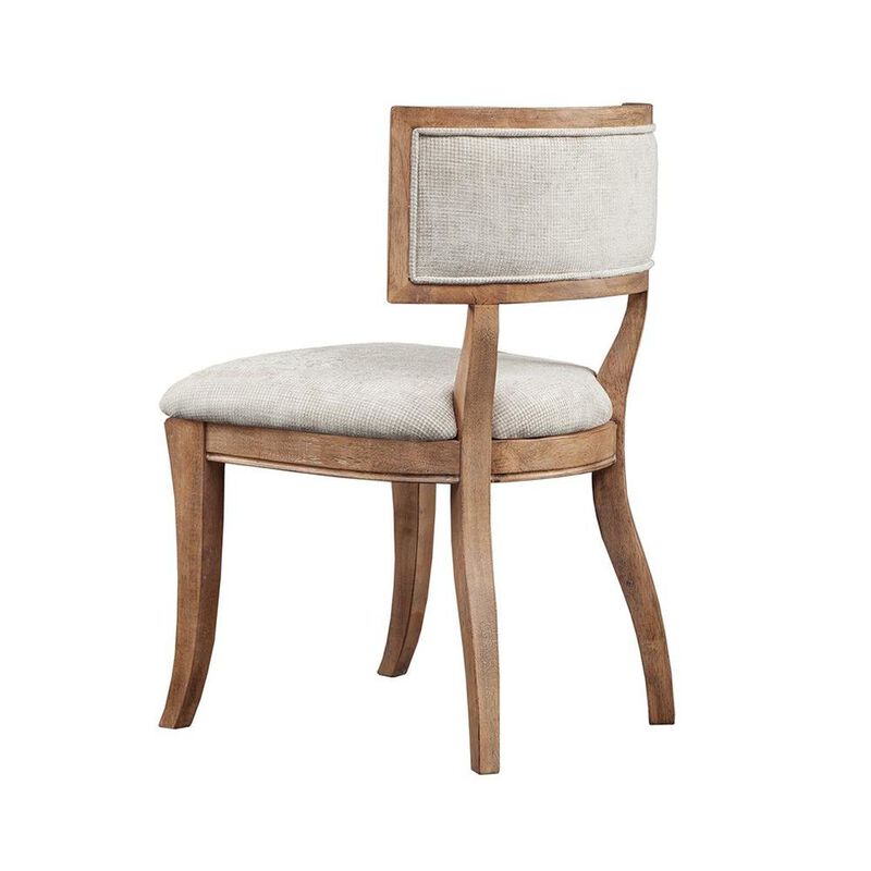 Starlight Canyon Home Set of 2 Beige Modern Dining Chairs with Rubberwood and Solid Wood Frame