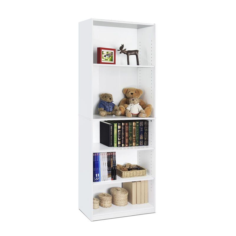 FurinnoFURINNO JAYA Simply Home 5-Shelf Bookcase, 5-Tier, White
