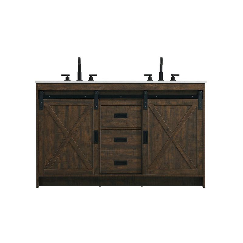 Elegant Kitchen and Bath Austin 54 Inch Double Bathroom Vanity In Expresso