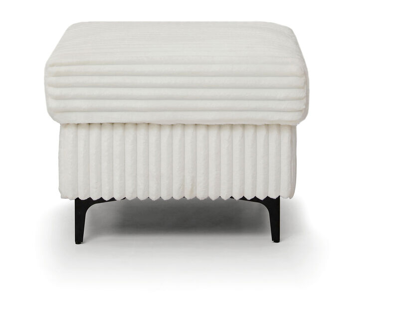 Houston White Square Polyester Upholstered Ottoman image number 0