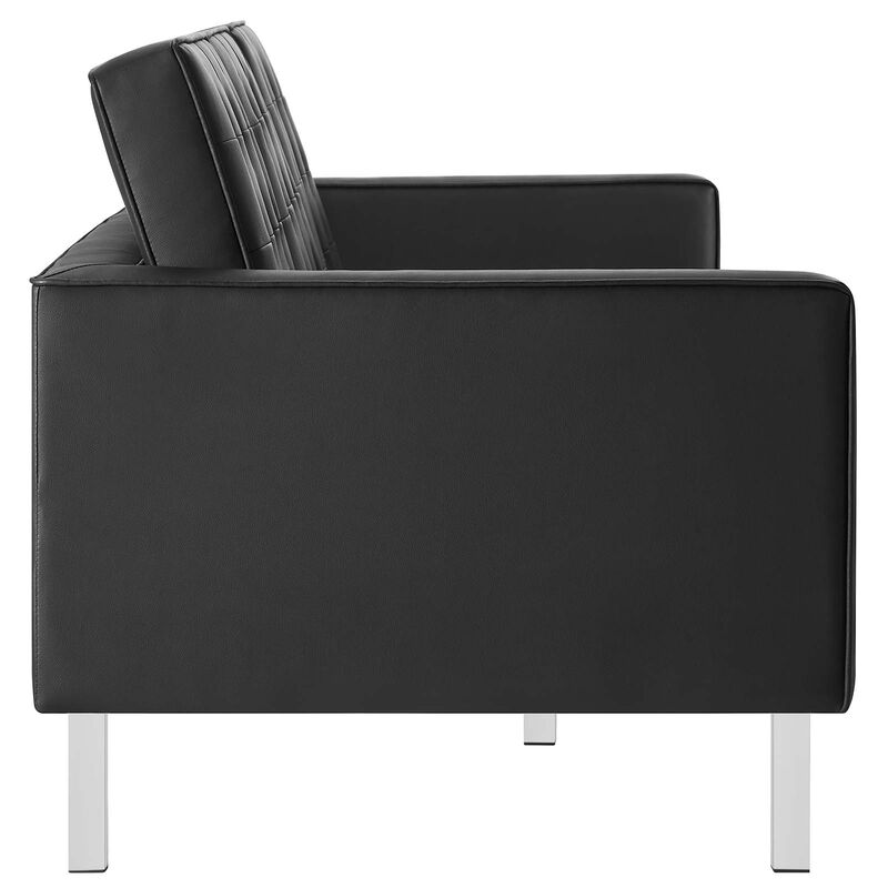 Loft Tufted Vegan Leather Sofa image number 3