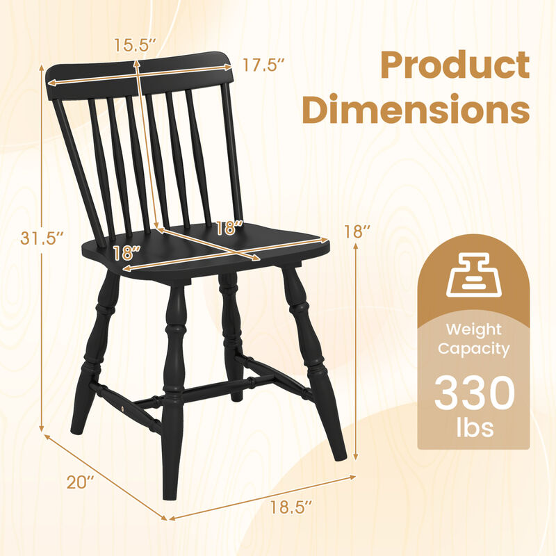 Windsor Dining Chairs Set of 4 with Curved SpindSet of 4 Windsor Dining Chairs with Curved Spindle Backrestsle Back-Natural image number 2