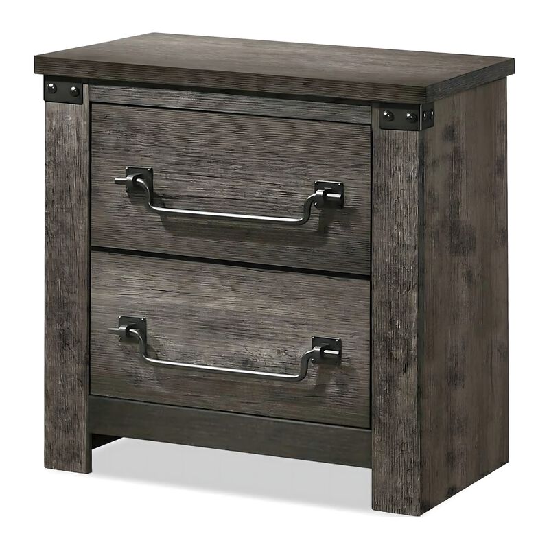 Bry 4pc Farmhouse Queen Complete Bedroom Set, Rustic Gray image number 2