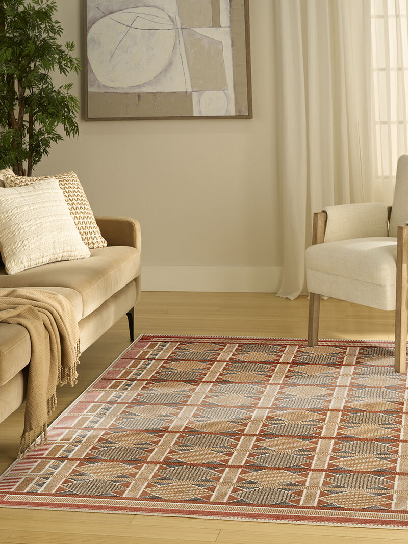 Nordic NRC06 Rust/Multicolor 5' x 7' Rug