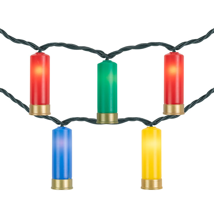 10ct Multi-Color Shotgun Shell Novelty Christmas Light Set  Clear Lights