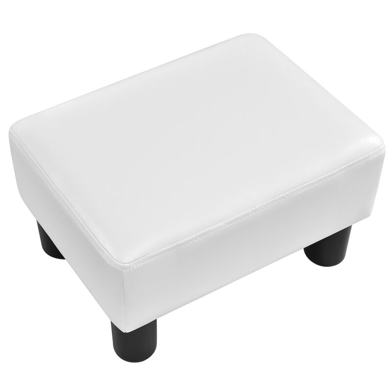 Small PU Leather Rectangular Seat Ottoman Footstool