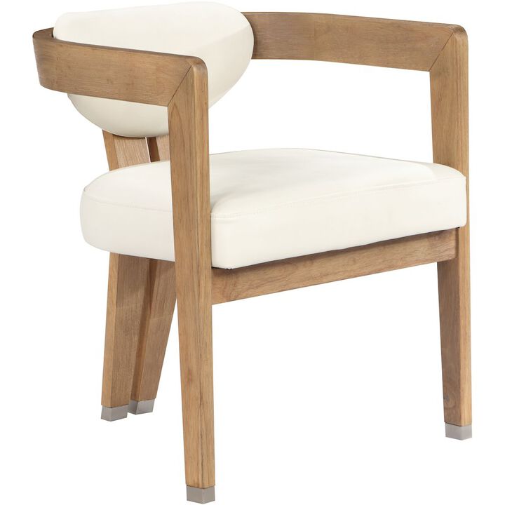 Meridian Furniture Carlyle Cream Vegan Leather Dining Chair