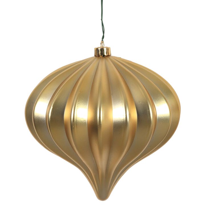 Vickerman 5.7" Gold Matte Onion Christmas Ornament, UV Treated, Set of 3