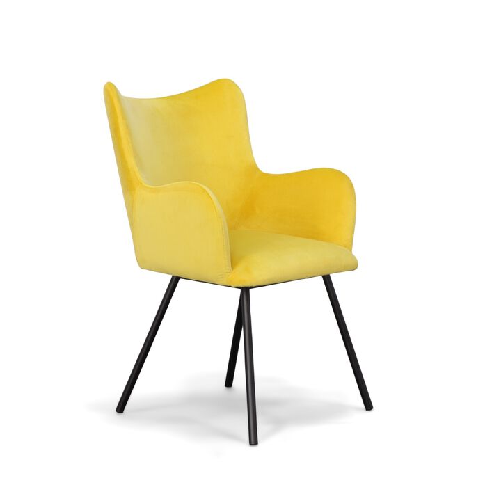 Barrett Modern Yellow Velvet Dining Chair