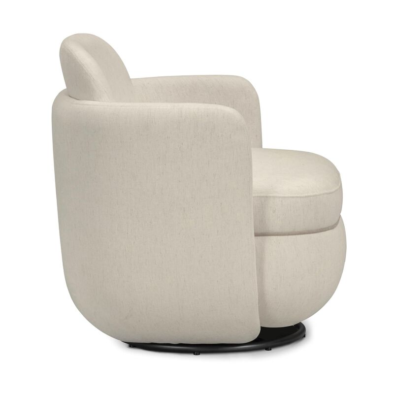TOV Furniture Wolfie Cream Chenille Swivel Chair image number 2