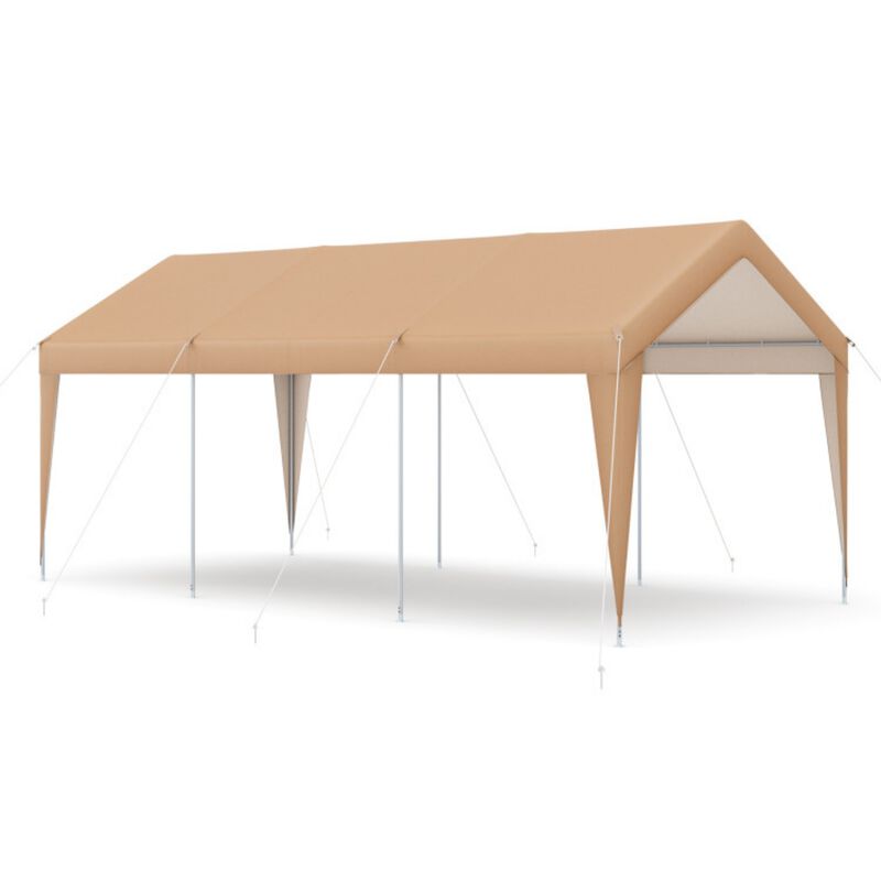 10'x20' Heavy Duty Carport with Steel Frame and Detachable Sidewalls image number 0