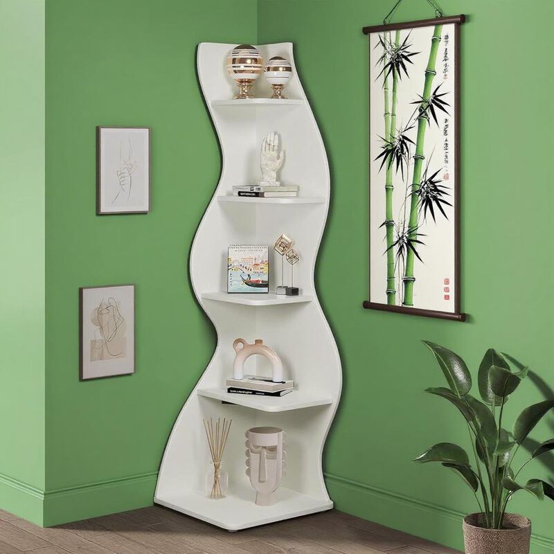 5-Tier Corner Shelving Unit for Home or Office Storage and Display image number 5