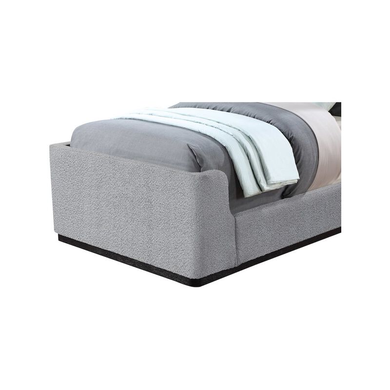Meridian Furniture Oliver Grey Boucle Fabric Twin Bed