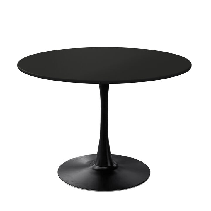 42.12" Modern Round Dining Table with Round MDF Tabletop, Metal Base Dining Table, End Table Leisure Coffee Table