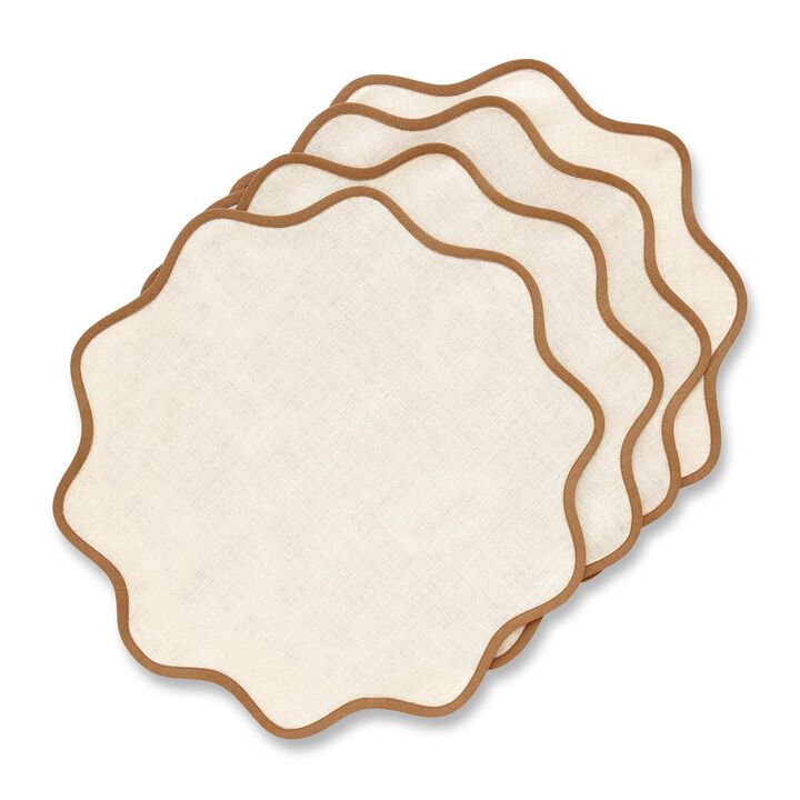 Linen Placemats - Giselle Scallop Edge