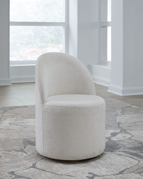 Zinnia Fully Upholstered Swivel Chair in Dune Chenille