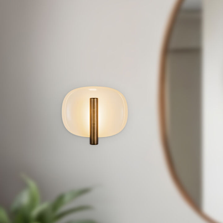 Lustre 9-in Damp-Rated Dimmable LED Wall Sconce