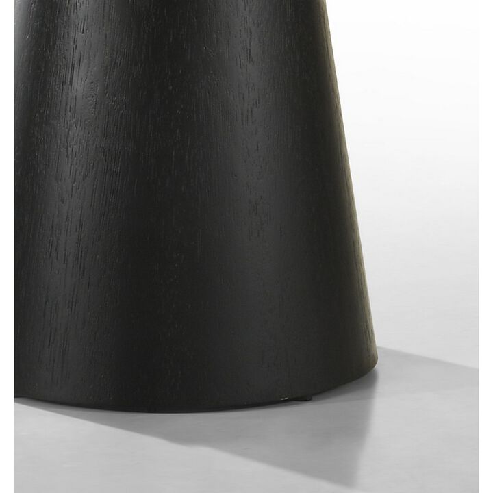 Yuvi 29 Inch Coffee Table, Round Tabletop, Pedestal Base, Black Finish