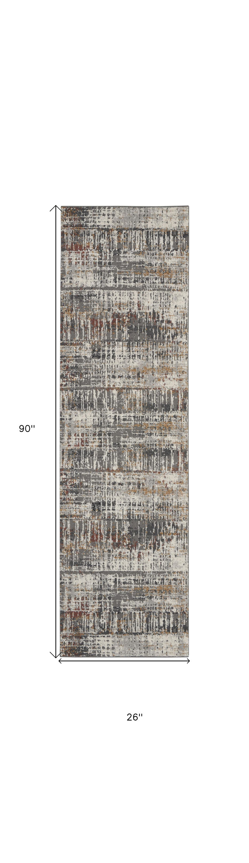 HomeRoots Abstract Runner Rug image number 3