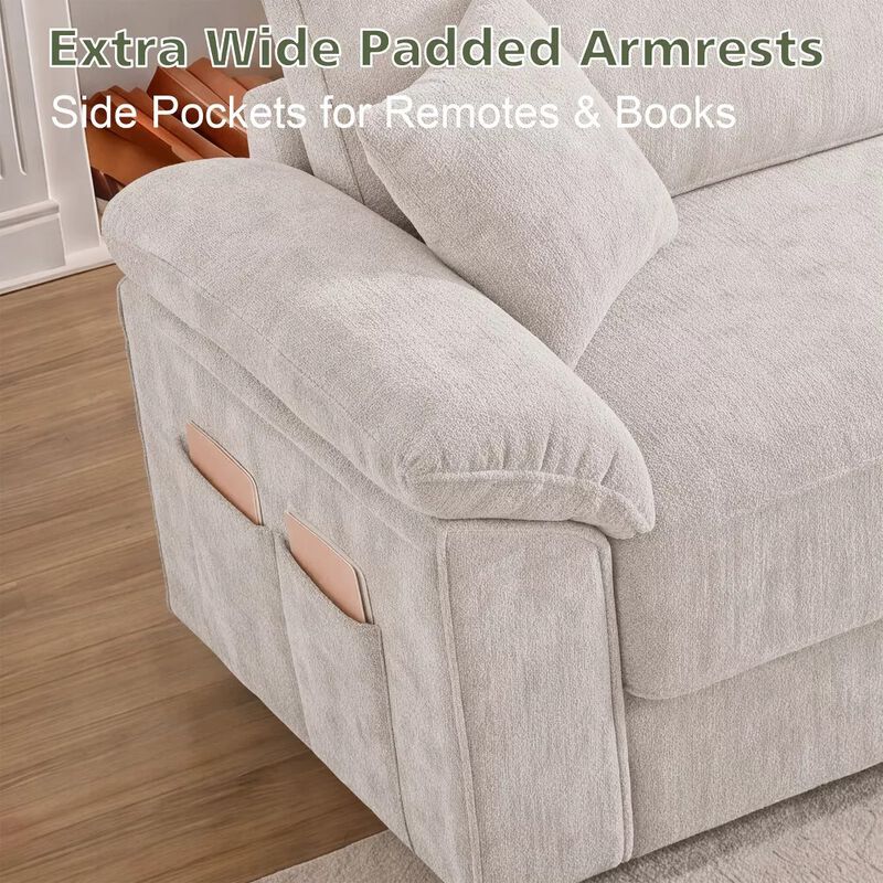 Vipbear 150 Inch Chenille Oversized Modular Sectional Sofa U Shaped Cloud Couch with Movable Ottoman image number 6