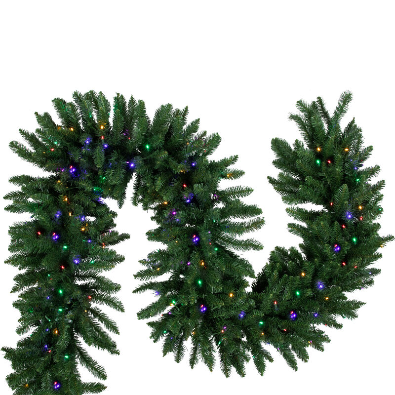 25' x 20" Pre-Lit Buffalo Fir Artificial Christmas Garland - Multi-Color LED Lights image number 3