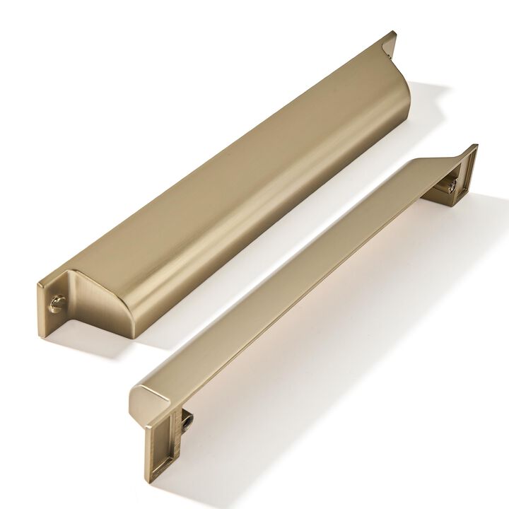 ZAUYX 5 Pack 7 Inch Center to Center Brushed Brass Cabinet Cup Pulls Gold Drawer Pulls Kitchen Hardware Satin Brass Channing Cup