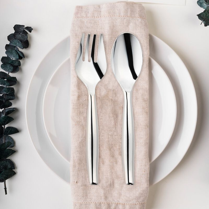 Silver Plastic Serving Flatware Set (150 Pairs) image number 1