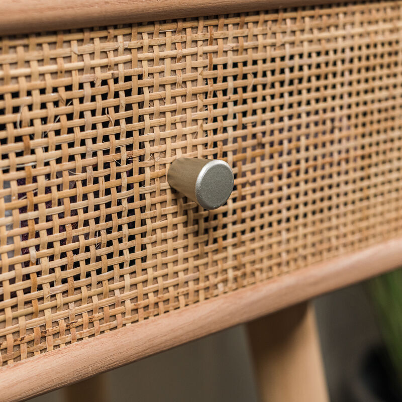 Bedside Table Night Stand Scandinavian in Wood Drawer