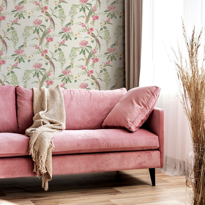 Celine Pink Courtyard Garden Wallpaper image number 4