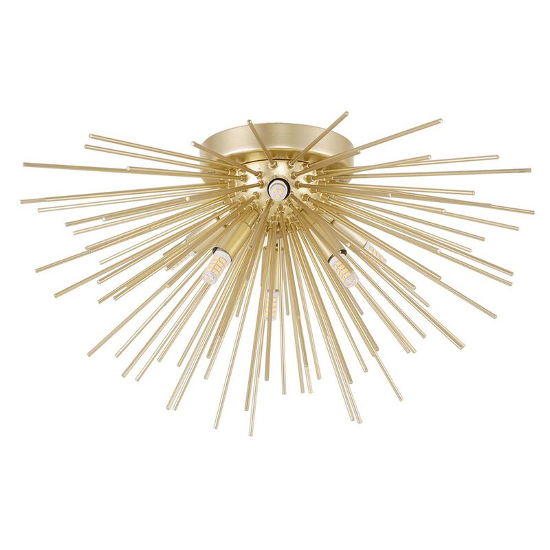 CWI Lighting Savannah 6 Light Flush Mount With Gold Leaf Finish