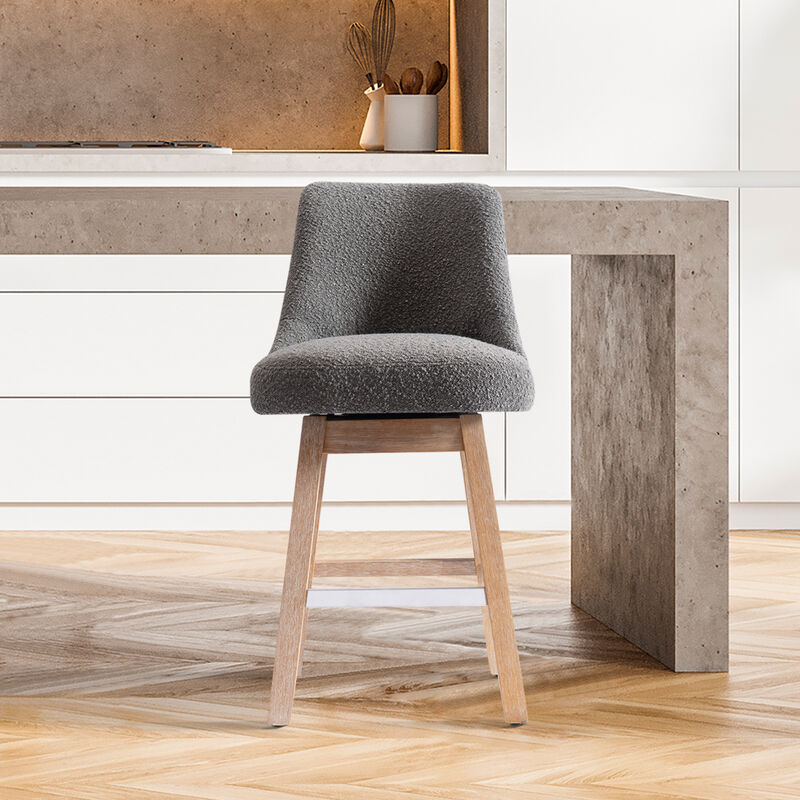 WestinTrends 26" Upholstered Swivel Counter Height Bar Stool
