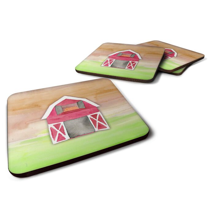 Caroline's Treasures Barn Watercolor Decorative coasters, 3.5, Multicolor